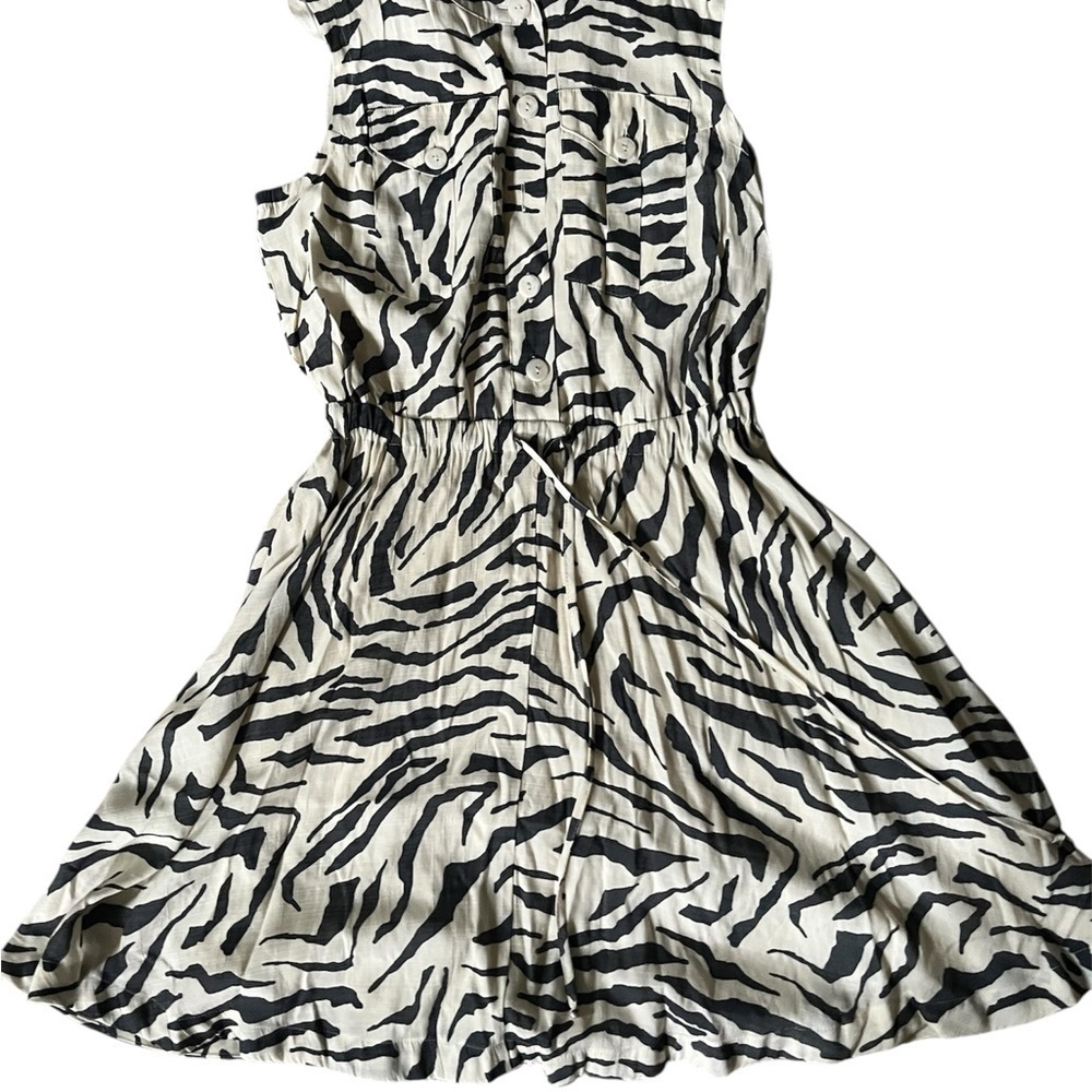 Nine West Black and White Zebra Print Halter Sundress